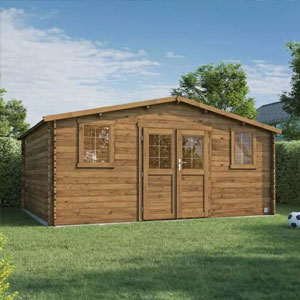 caseta de madera forest style